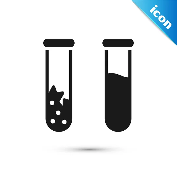 Grey Test Tube Flask Chemical Laboratory Test Icon Isolated White — Stock Vector