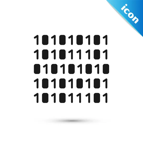 Grey Binary Code Icon Isolated White Background Vector Illustration — Stock Vector
