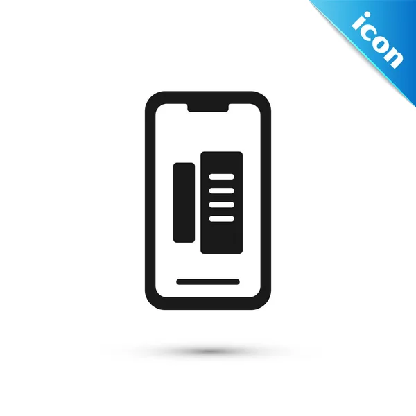 Smartphone Gris Icône Téléphone Portable Isolé Sur Fond Blanc Illustration — Image vectorielle