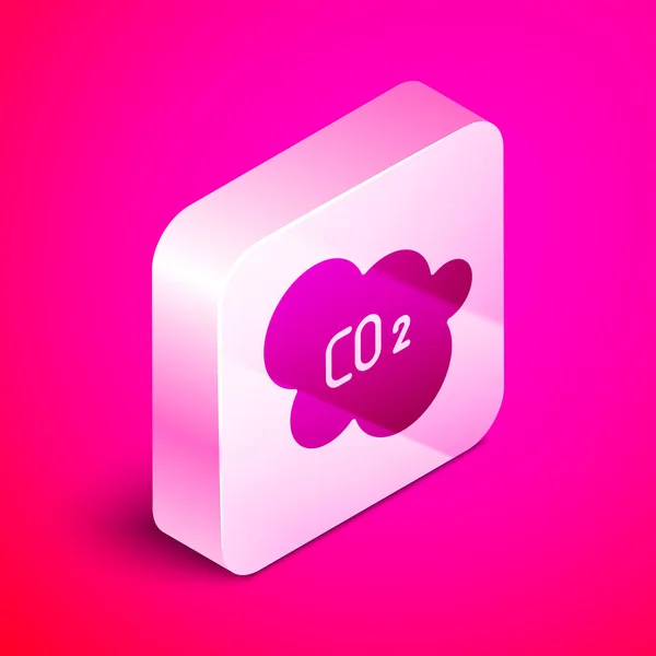 Isometric Co2 Emissions Cloud Icon Isolated Pink Background Carbon Dioxide — Stock Vector