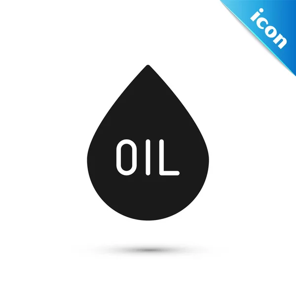 Grey Oil Εικονίδιο Πτώση Απομονώνονται Λευκό Φόντο Εικονογράφηση Διανύσματος — Διανυσματικό Αρχείο