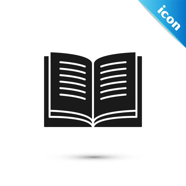Ikona Grey Open Knihy Izolované Bílém Pozadí Vektorová Ilustrace — Stockový vektor