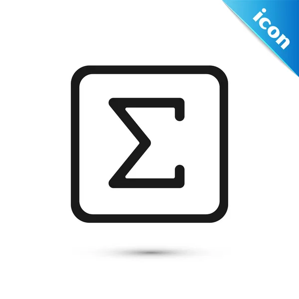 Grey Sigma Symbol Icon Isolated White Background Vector Illustration — Stock Vector
