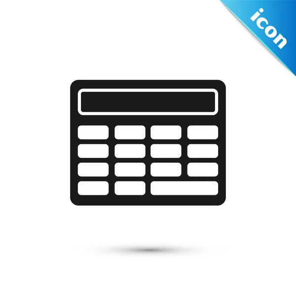 Icono Calculadora Gris Aislado Sobre Fondo Blanco Símbolo Contable Cálculos — Vector de stock