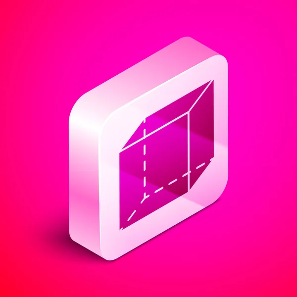 Figure Géométrique Isométrique Icône Cube Isolé Sur Fond Rose Forme — Image vectorielle
