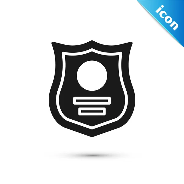 Icono Insignia Policía Gris Aislado Sobre Fondo Blanco Insignia Del — Vector de stock