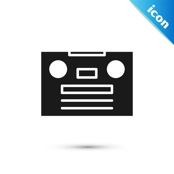Γκρι Retro Audio Κασετόφωνο Εικονίδιο Απομονώνονται Λευκό Φόντο Εικονογράφηση Διανύσματος — Διανυσματικό Αρχείο