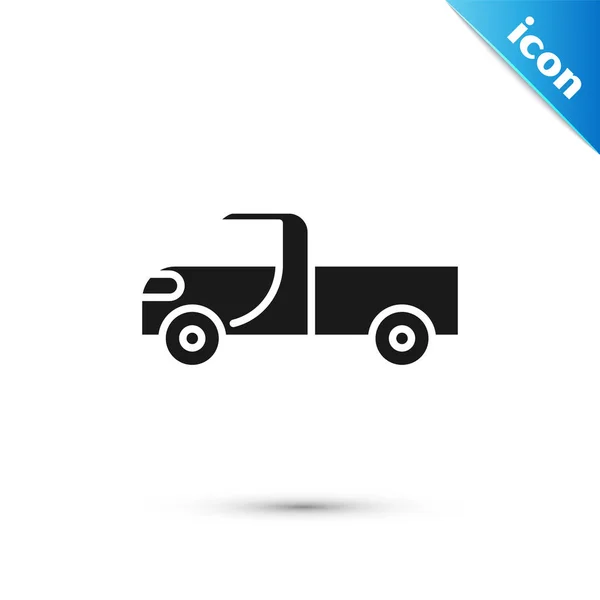 Icône Camionnette Grise Isolée Sur Fond Blanc Illustration Vectorielle — Image vectorielle