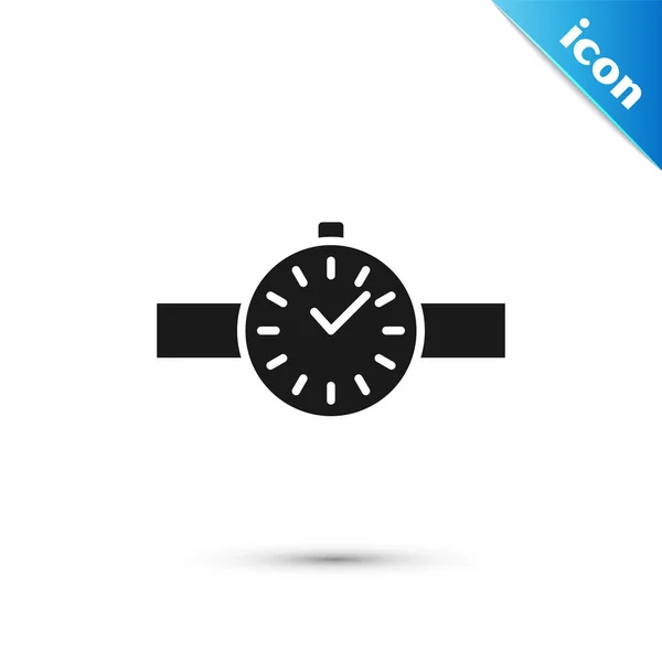 Grey Pols Horloge Pictogram Geïsoleerd Een Witte Achtergrond Polshorloge Pictogram — Stockvector