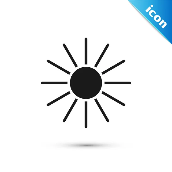 Icono Sol Gris Aislado Sobre Fondo Blanco Símbolo Verano Buen — Vector de stock