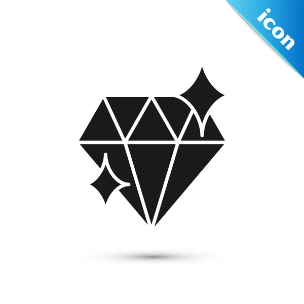 Graues Diamant Symbol Isoliert Auf Weißem Hintergrund Schmuck Symbol Edelstein — Stockvektor
