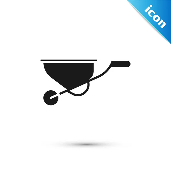 Grey Wheelbarrow Icon Isolated White Background Tool Equipment Agriculture Cart — Stock Vector