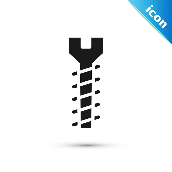 Grijze Metalen Schroef Pictogram Geïsoleerd Witte Achtergrond Vector Illustratie — Stockvector