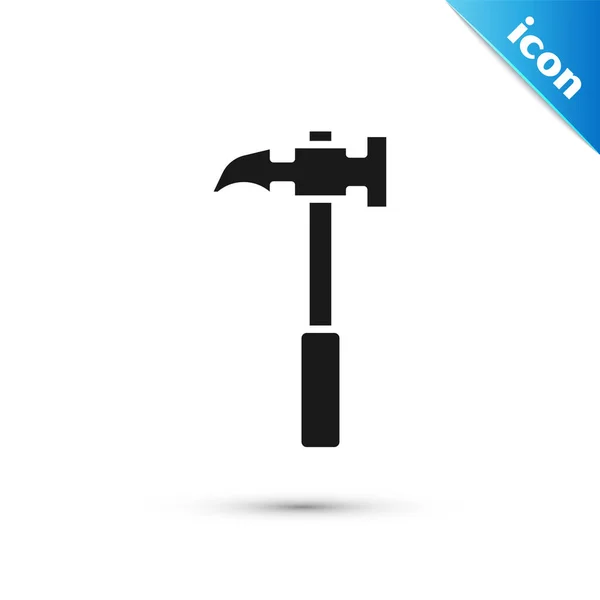 Grey Claw Hammer Icon Isolated White Background Carpenter Hammer Tool — Stock Vector