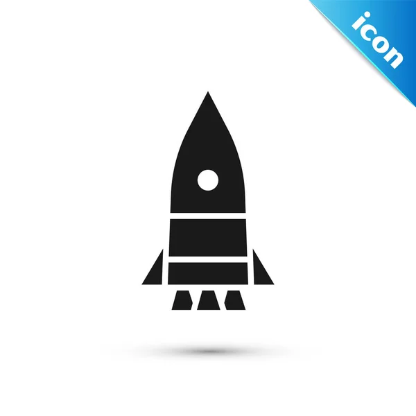 Ікона Сірий Ракетний Корабель Ізольована Білому Тлі Космічні Подорожі Векторний — стоковий вектор