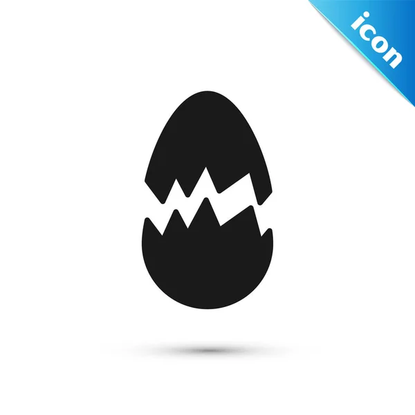 Grey Broken Egg Icon Isolated White Background Happy Easter Vector — Stock Vector
