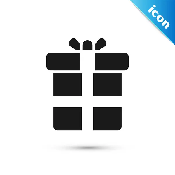 Graue Geschenkbox Symbol Isoliert Auf Weißem Hintergrund Vektorillustration — Stockvektor