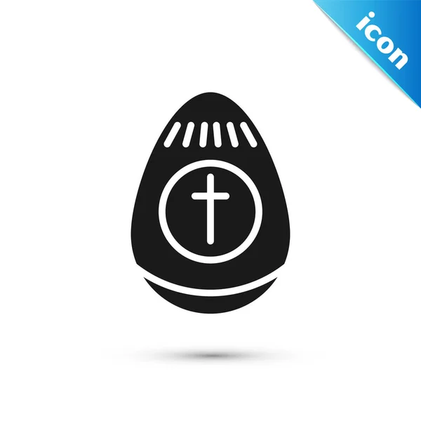 Иконка Серого Пасхального Яйца Выделена Белом Фоне Счастливой Пасхи Векторная — стоковый вектор