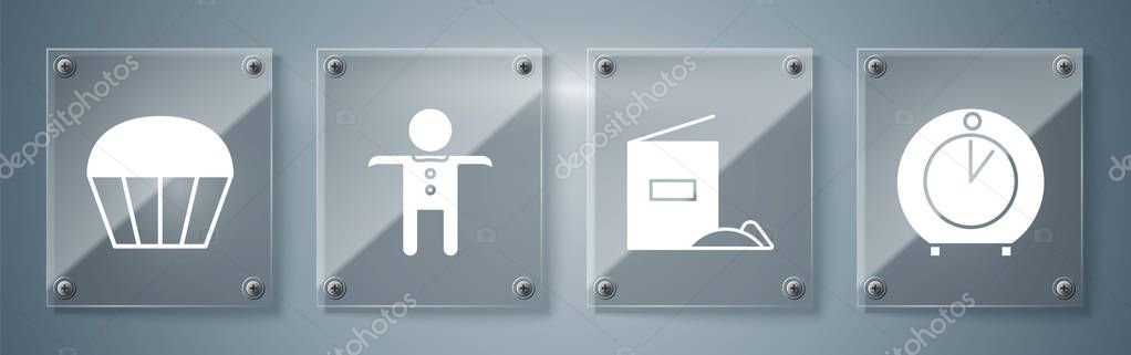 Set Kitchen Timer Flour Pack Holiday Gingerbread Man Cookie Muffin Royalty Free Stock Vectors