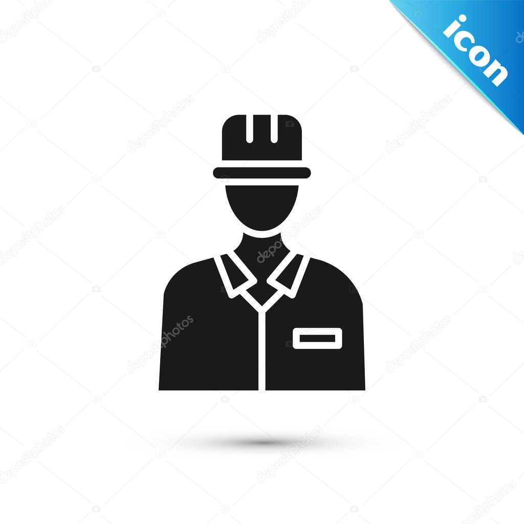 Grey Oilman icon isolated on white background. Vector Illustration