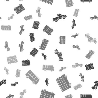 Kamyoneti, çift katlı otobüsü, kamyoneti ve otobüsü sorunsuz bir şekilde ayarlayın. Vektör