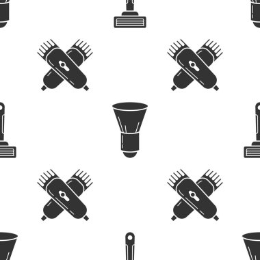 Traş bıçağını, tıraş fırçasını ve çapraz elektrikli saç kesicisini ayarlayın. Vektör