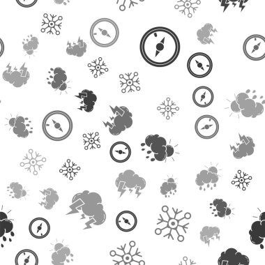 Rüzgar gülünü, Kar Tanesi 'ni, Yağmurlu Bulut' u, Güneş 'i ve Fırtına' yı kusursuz bir şekilde ayarla. Vektör