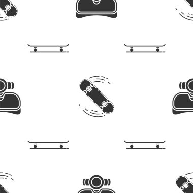 Dalış maskesi, kaykay numarası ve kaykayı pürüzsüz bir kalıba sokun. Vektör