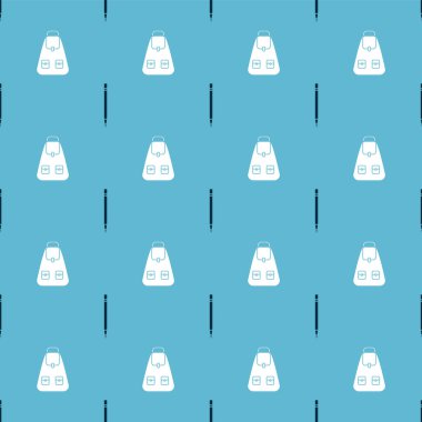 Kalemi silgiyle ve okul çantasıyla kusursuz desenlere ayarlayın. Vektör