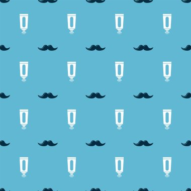 Bıyık ve Krem 'i ya da losyon kozmetik tüpünü pürüzsüz desene ayarlayın. Vektör