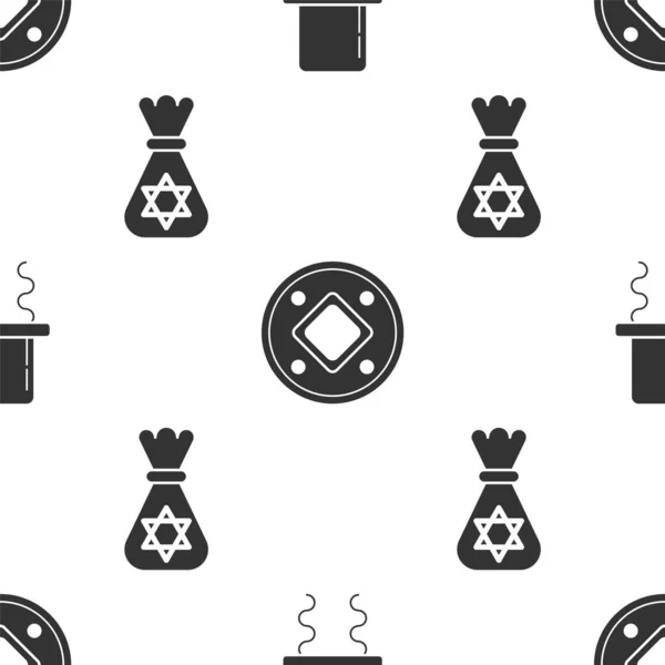 Set Chapeau Juif Orthodoxe Avec Side Ocks Pièce Monnaie Juive — Image vectorielle
