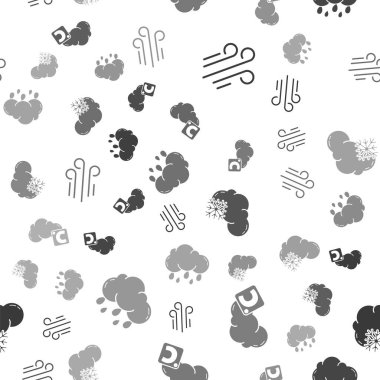 Rüzgâr, Celsius ve Bulut 'u, Karlı Bulut' u ve Yağmurlu Bulut 'u kusursuz bir şekilde ayarla. Vektör