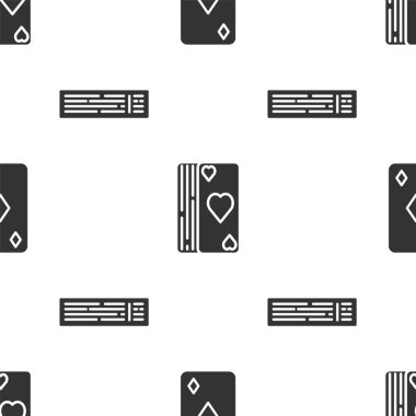 Elmas sembollü iskambil kartını, iskambil destesini ve kart destesini pürüzsüz bir şablona göre ayarla. Vektör