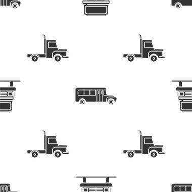 Araba, okul otobüsü ve kargo kamyonunu kusursuz bir şekilde ayarlayın. Vektör