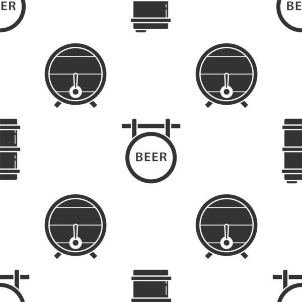 Set Metal Beer Keg Tabuleta Rua Com Inscrição Cerveja Barril — Vetor de Stock