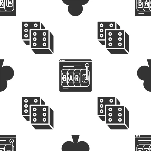 Jeu Cartes Jouer Avec Symbole Des Clubs Machine Sous Ligne — Image vectorielle