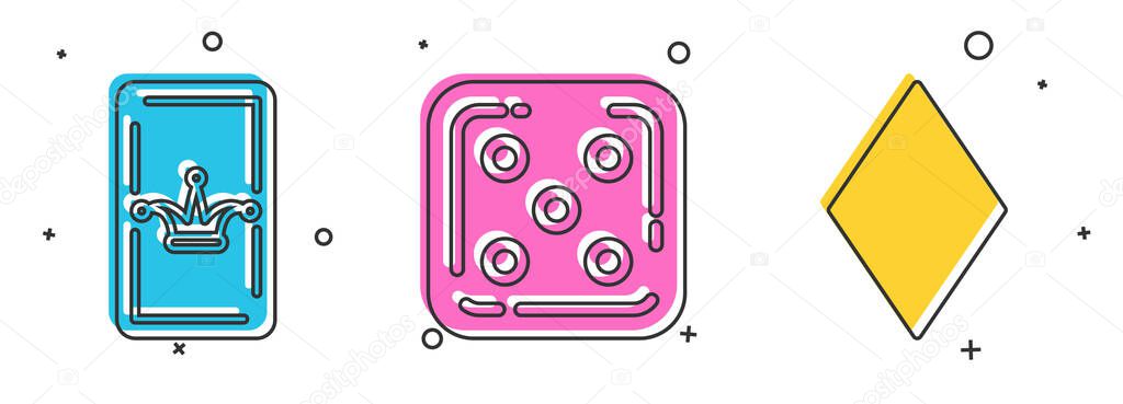 Set Joker Playing Card Game Dice And Playing Card With Diamonds Symbol Icon Vector Premium Vector In Adobe Illustrator Ai Ai Format Encapsulated Postscript Eps Eps Format