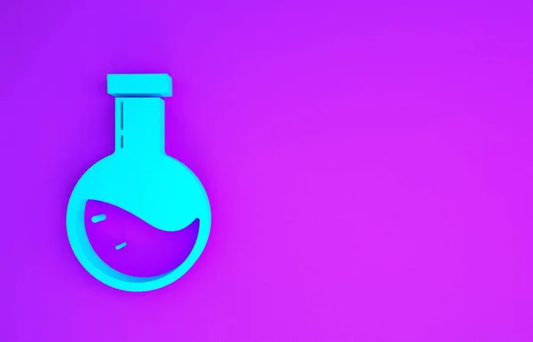 Blue Bottle Potion Icon Isolated Purple Background Flask Magic Potion — Stock Photo, Image