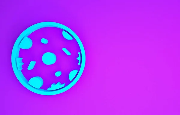 Ікона Блакитної Піци Ізольована Фіолетовому Фоні Швидке Меню Їжі Концепція — стокове фото