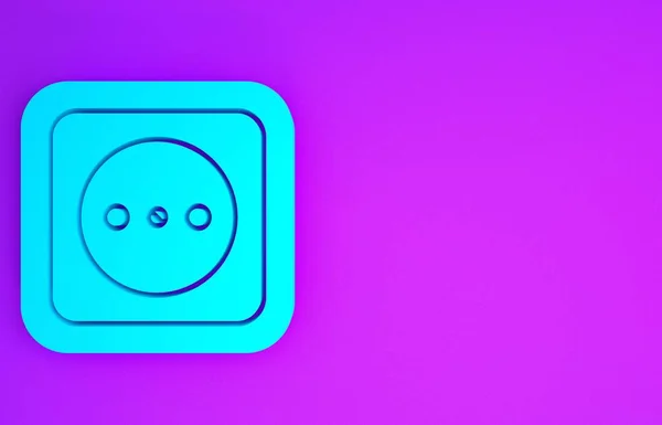 Icono Toma Corriente Eléctrica Azul Aislado Sobre Fondo Púrpura Toma —  Fotos de Stock