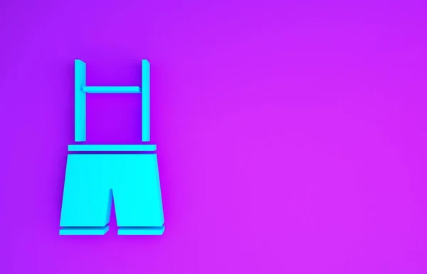 Ікона Блакитного Ледерхосена Ізольована Фіолетовому Тлі Традиційний Баварський Одяг Октоберфест — стокове фото