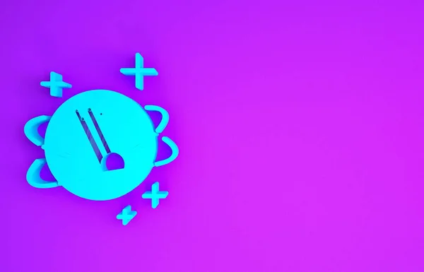 Значок Blue Planet Выделен Фиолетовом Фоне Концепция Минимализма Рендеринг — стоковое фото