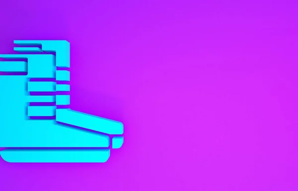 Ікона Блакитних Чобіт Ізольована Фіолетовому Фоні Захоплюється Підводним Обладнанням Концепція — стокове фото