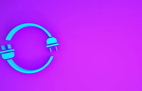 Μπλε Ηλεκτρικό Βύσμα Εικονίδιο Απομονώνονται Μωβ Φόντο Έννοια Της Σύνδεσης — Φωτογραφία Αρχείου