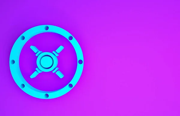 Иконка Синего Сейфа Выделена Фиолетовом Фоне Дверь Сейф Банковского Хранилища — стоковое фото
