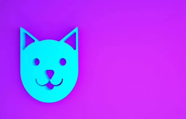 Блакитна Кішка Ізольована Фіолетовому Фоні Концепція Мінімалізму Рендеринг — стокове фото