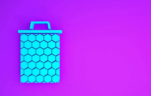 Голубая Иконка Honeycomb Выделена Фиолетовом Фоне Символ Медовых Клеток Сладкая — стоковое фото