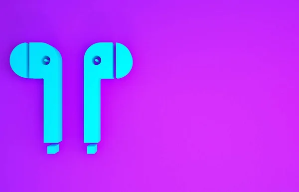 Ікона Навушників Blue Air Ізольована Фіолетовому Фоні Власник Бездротового Язку — стокове фото
