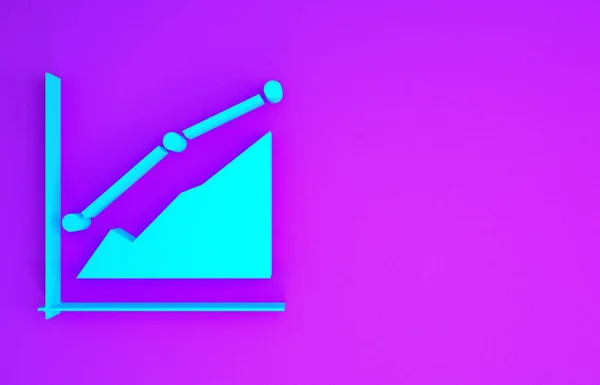 Icono Infográfico Gráfico Blue Pie Aislado Sobre Fondo Púrpura Signo — Foto de Stock