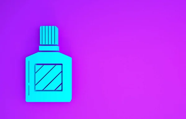 Icono Azul Aftershave Aislado Sobre Fondo Púrpura Icono Spray Colonia — Foto de Stock